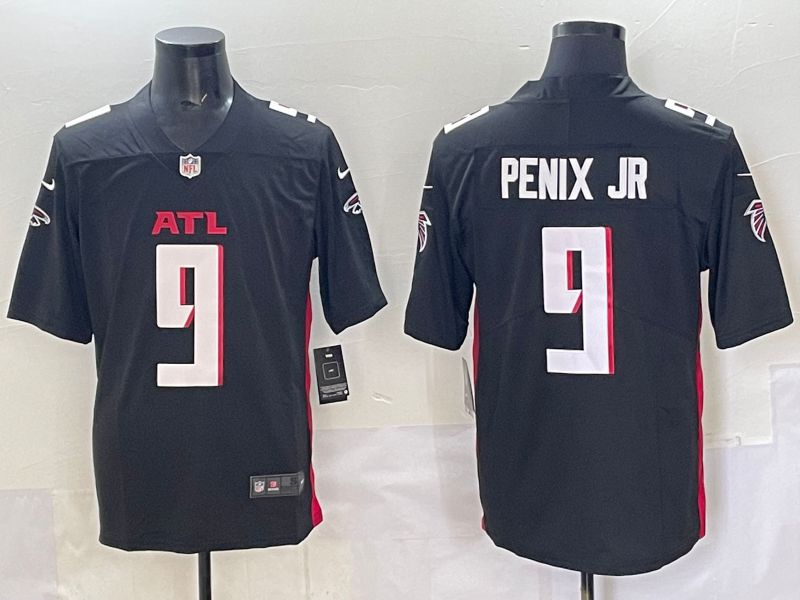 Men 2025 Atlanta Falcons 9 Penix jr Black Nike Limited NFL Jersey style 01